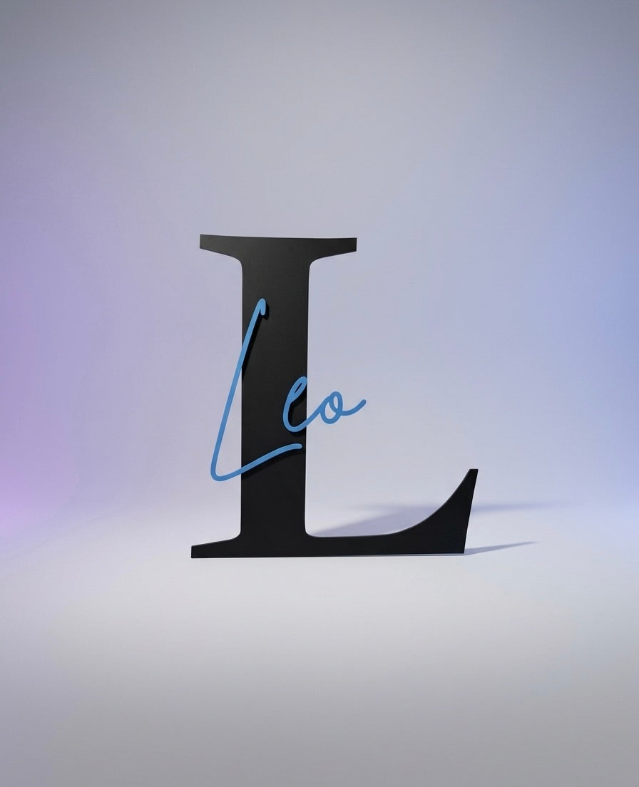 Personalisierter Schriftzug mit Initiale